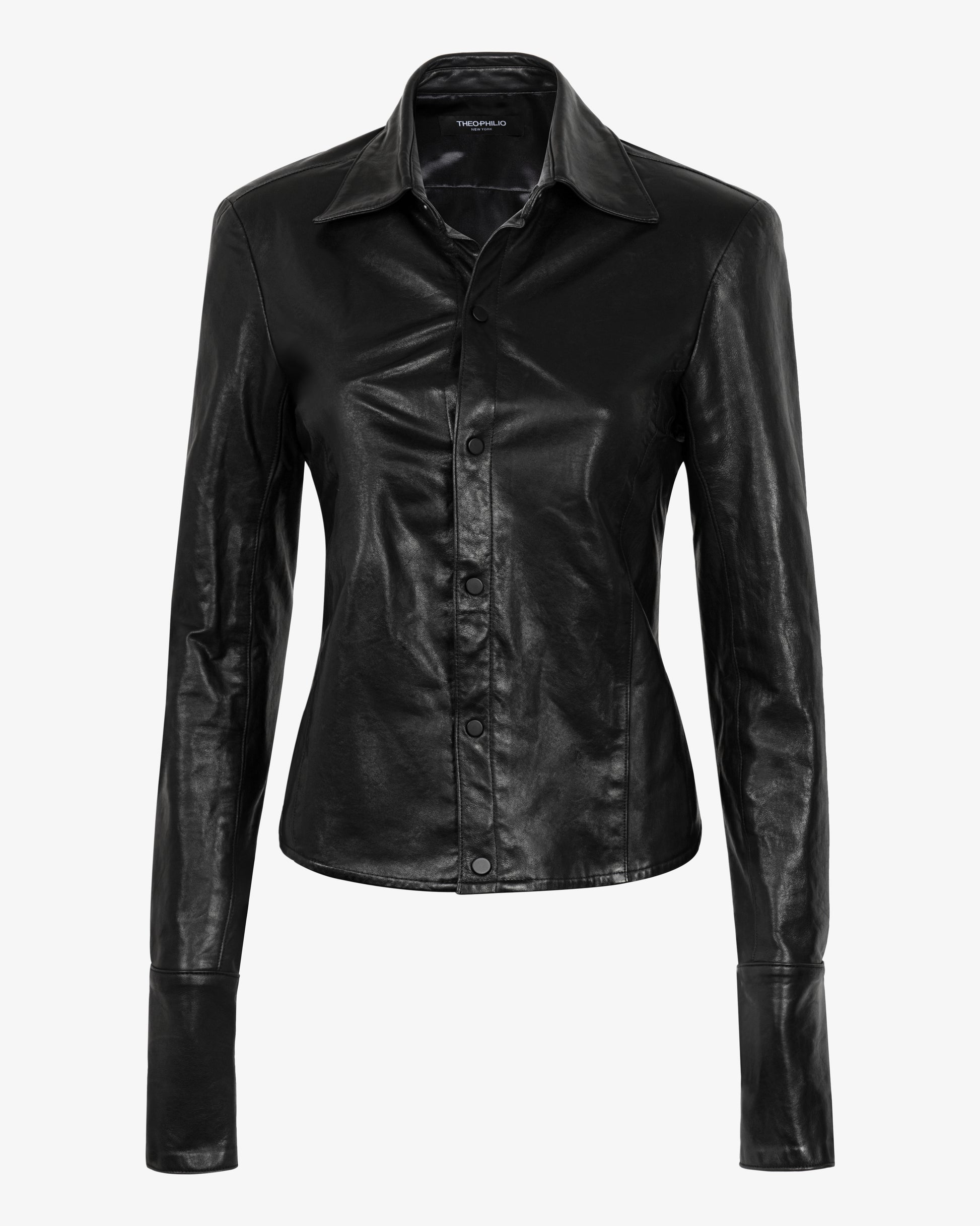 Black Calf Leather Top - Theophilio