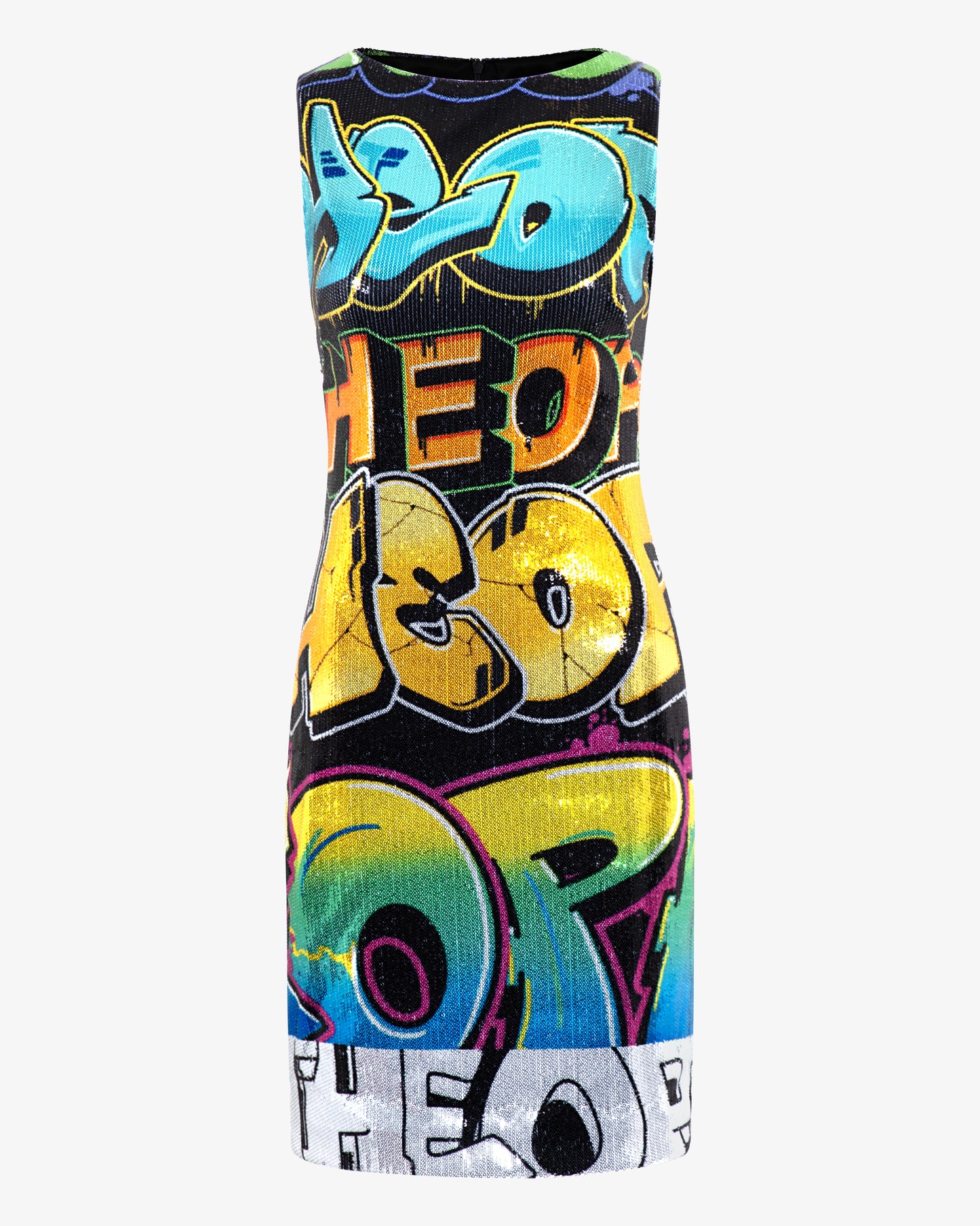 Tagged Graffiti Sequin Dress - Theophilio