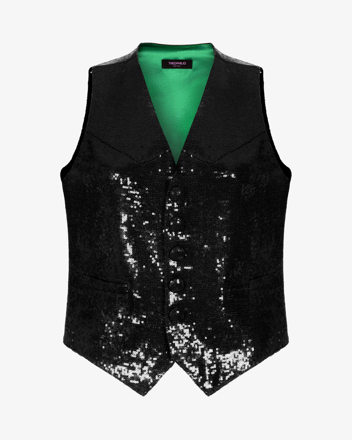 Black Sequined Vest – Theophilio