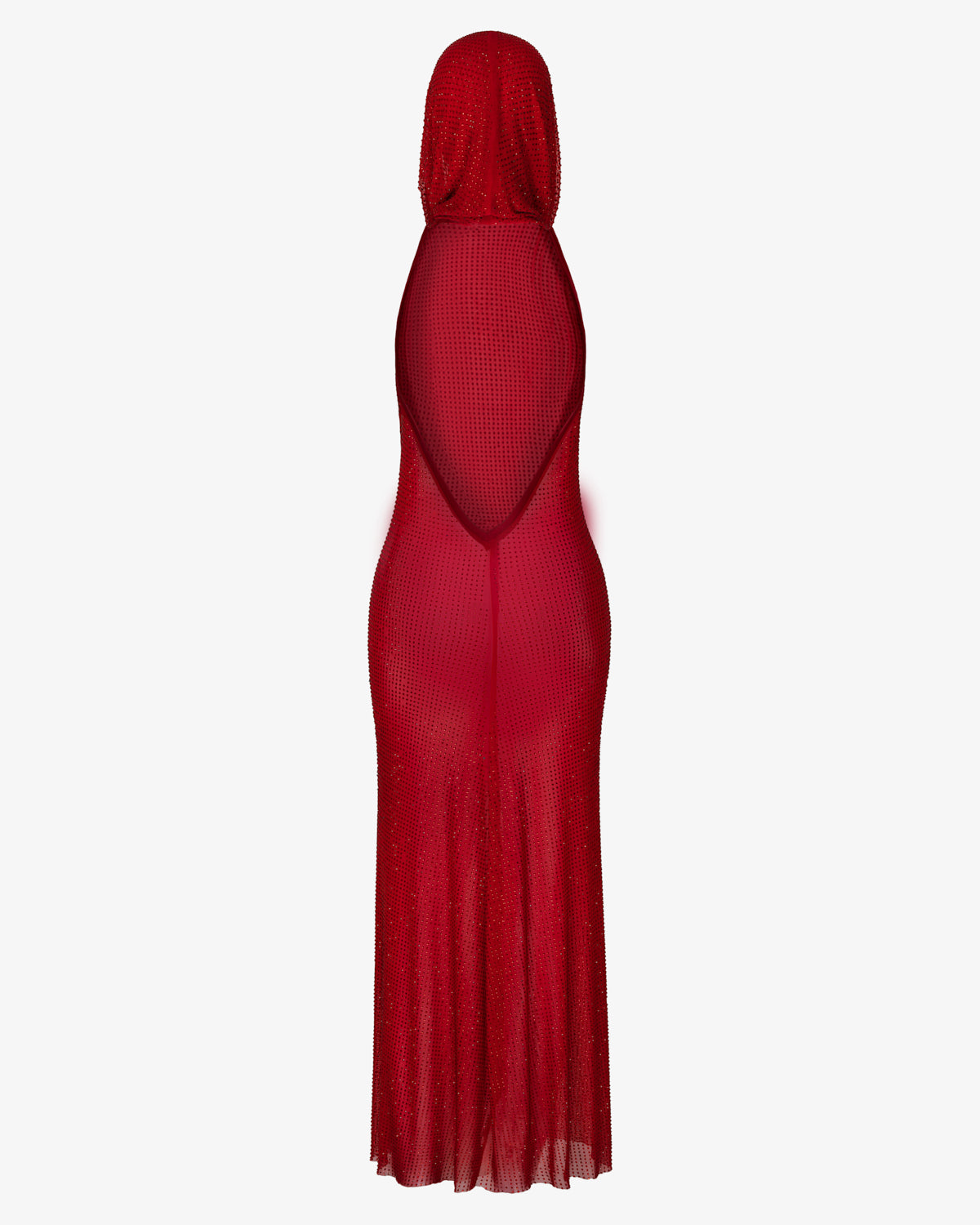 Red Crystalized Hooded Dress