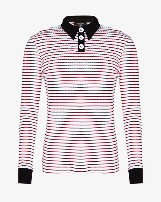 Ribb Knit Polo - Theophilio