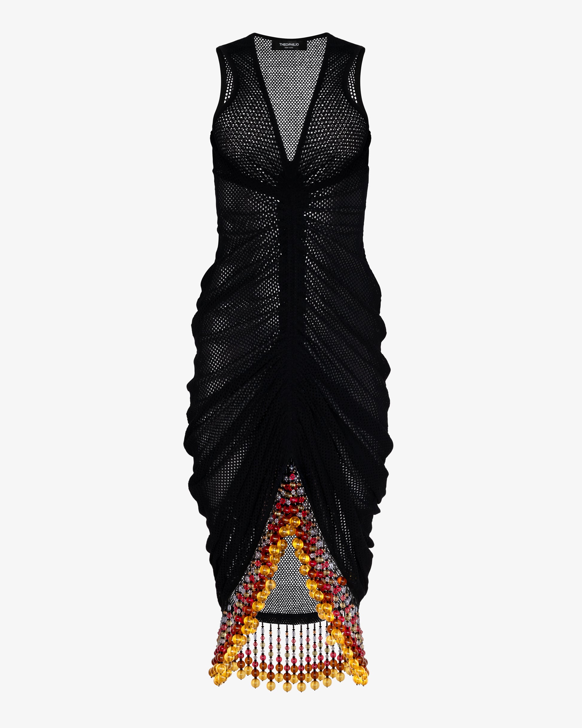 Ackee Ruche Beaded Dress M / Cotton / Black Ackee Ruche Beaded Dress M / Cotton / Black