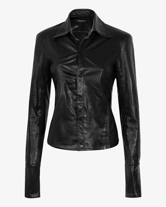 Black Calf Leather Top