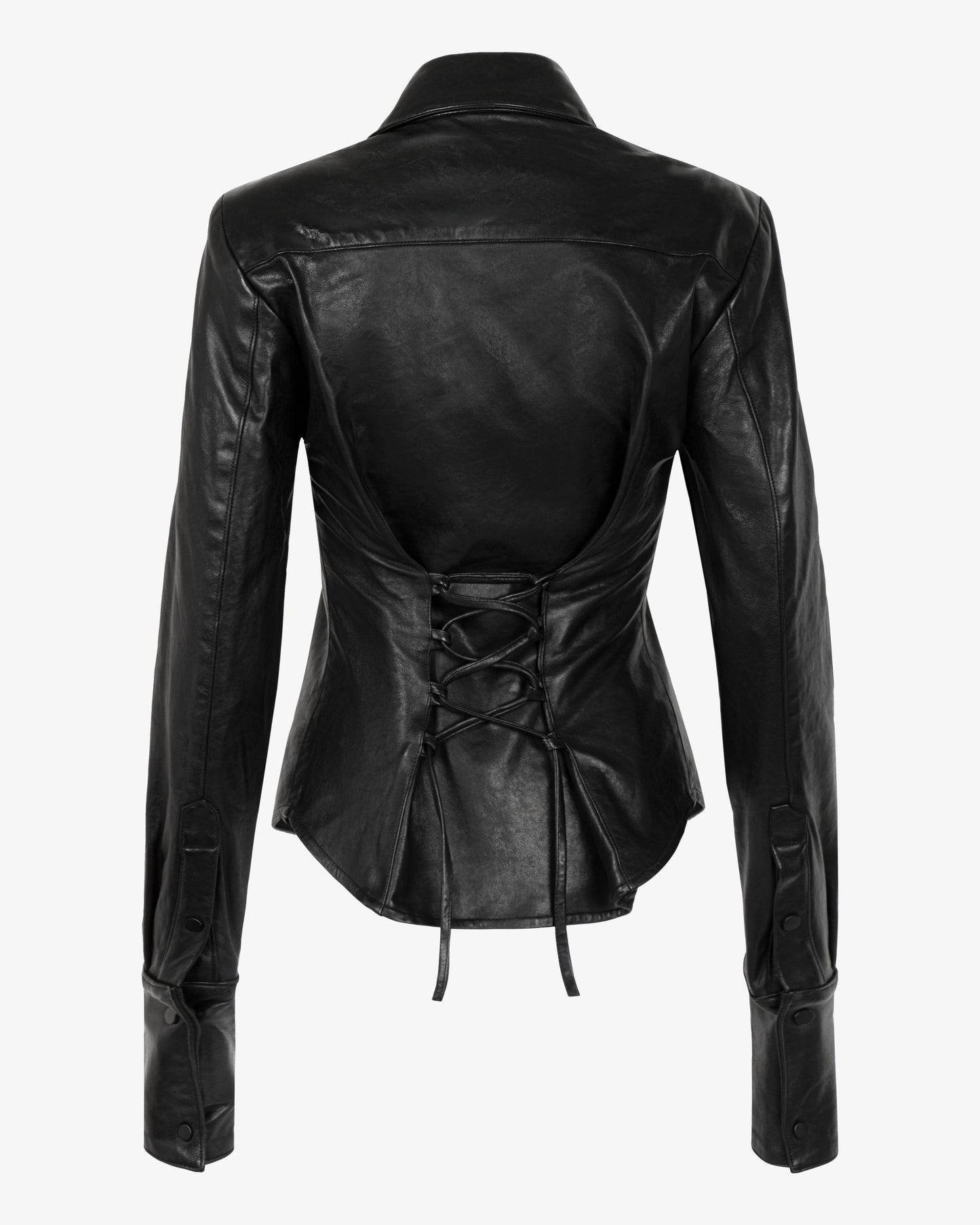 Black Calf Leather Top