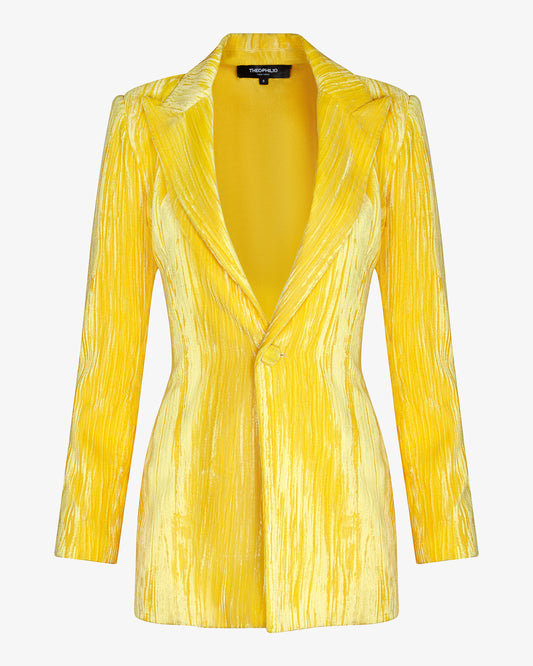 Marigold Crushed Velvet Blazer