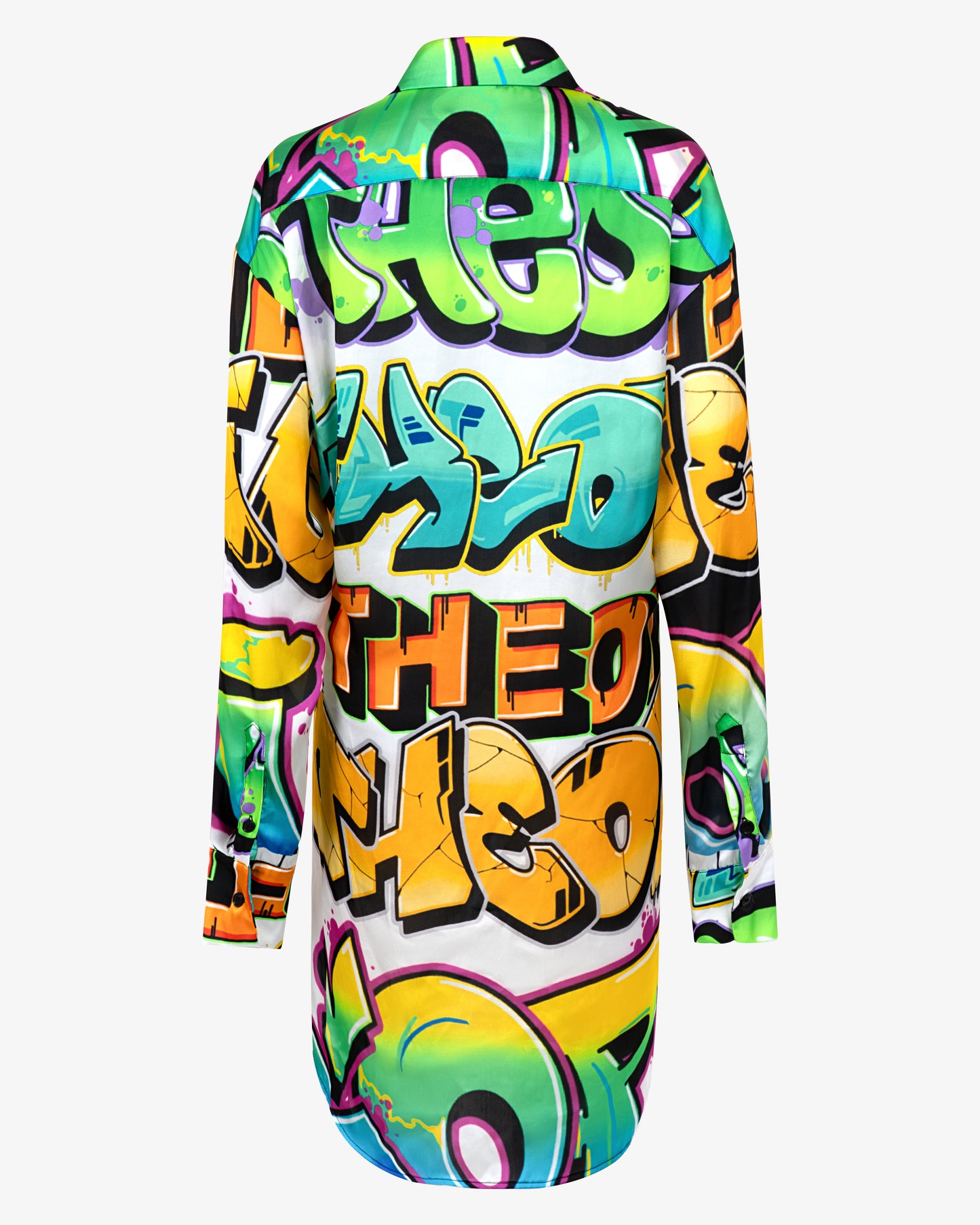 Tagged Graffiti Oversize Shirt