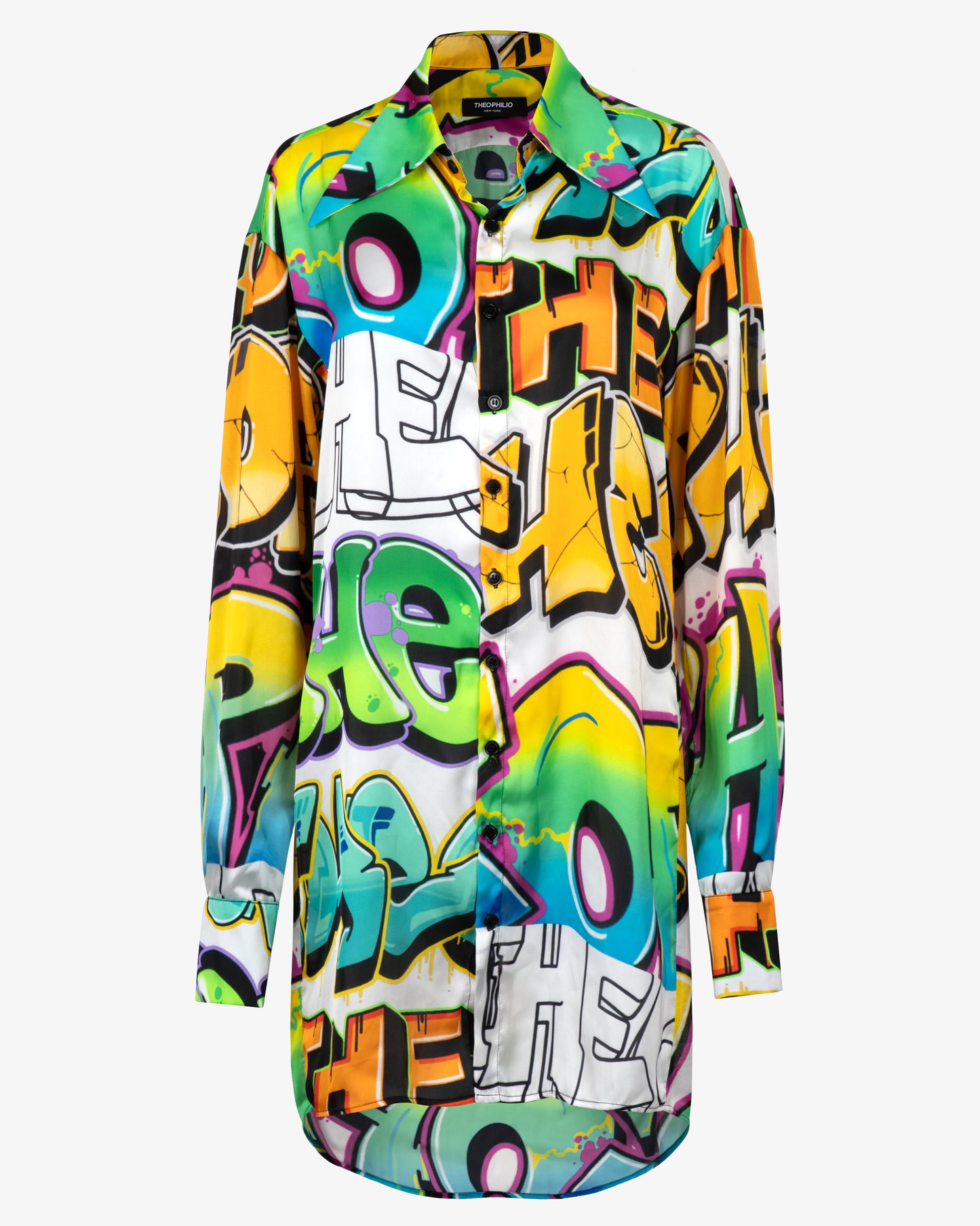 Tagged Graffiti Oversize Shirt