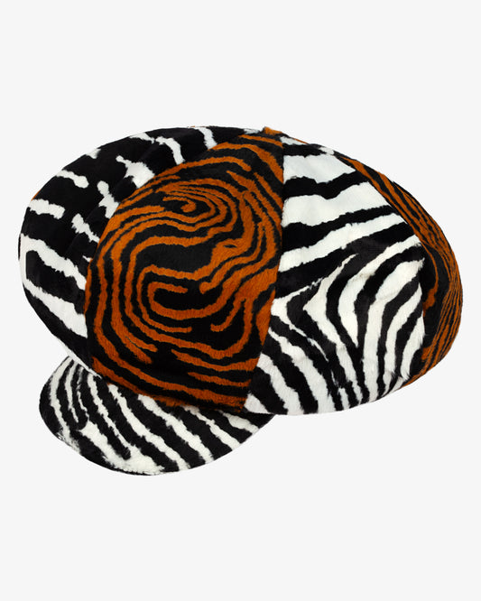 Oversized Pony Hair Patchwork Cap - Theophilio