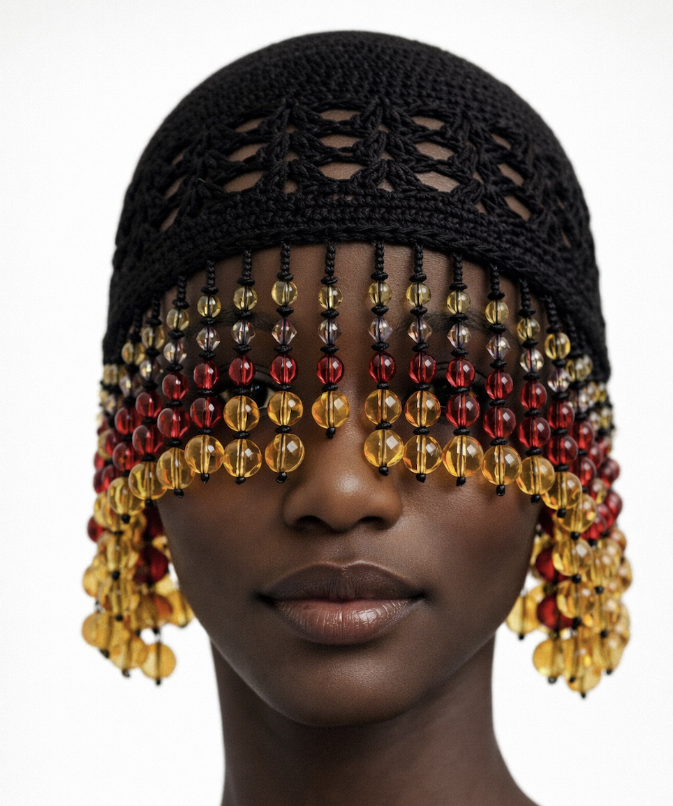 Ackee Beaded Headpiece XS/S / Black